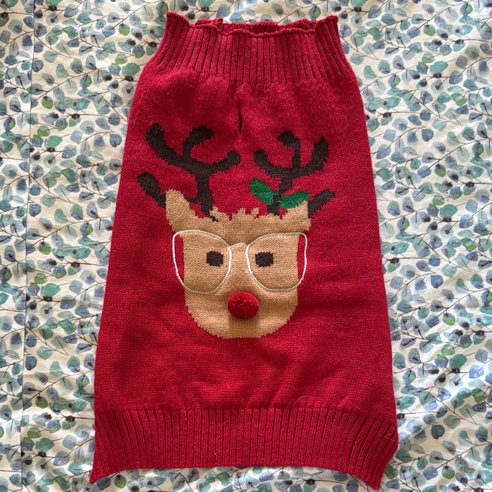 Silverpooch Red Reindeer Pet Sweater